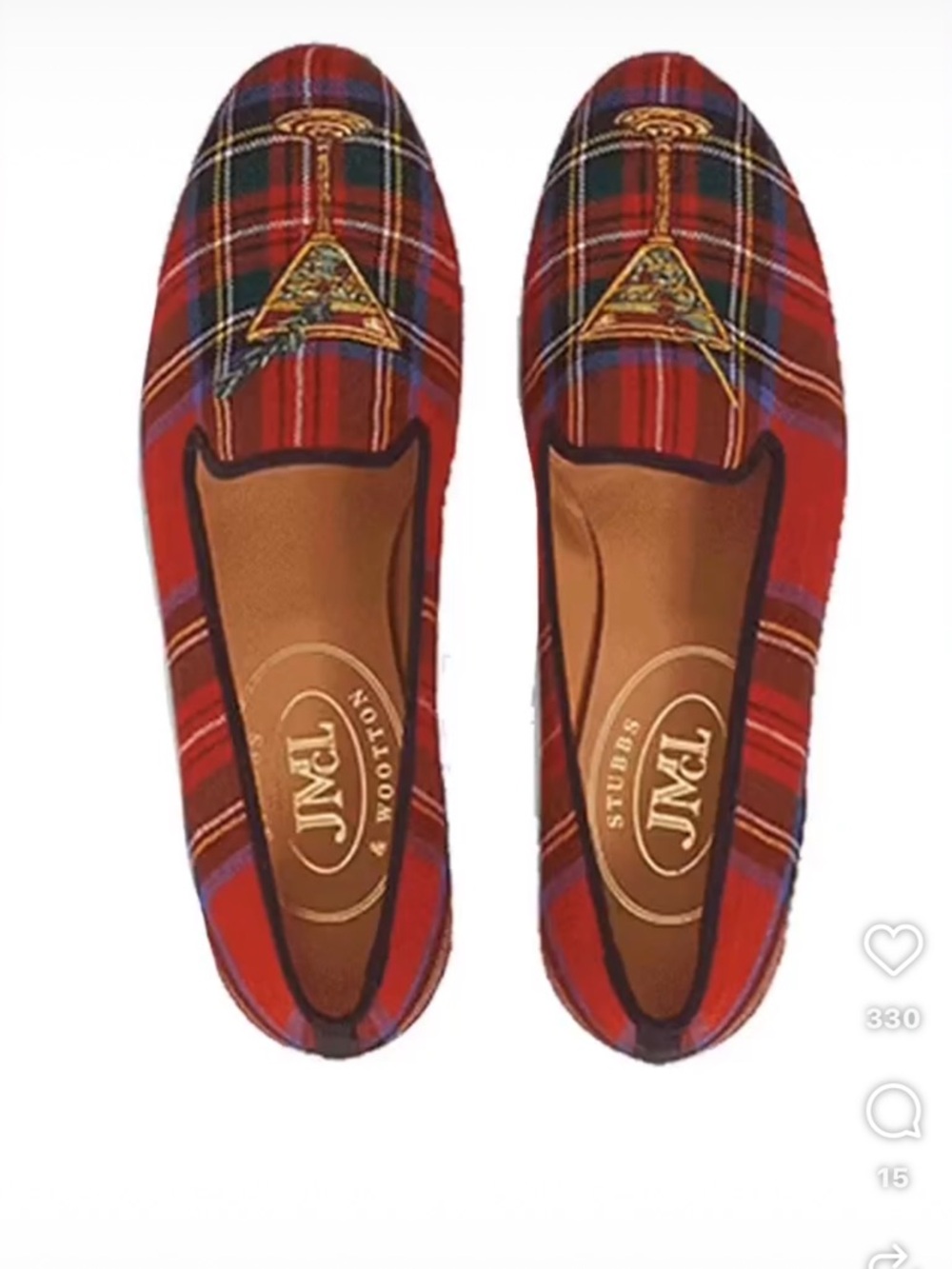NEW “Very Limited Edition” J.McLaughlin x Stubbs & Wootton Tartan Plaid Size 7